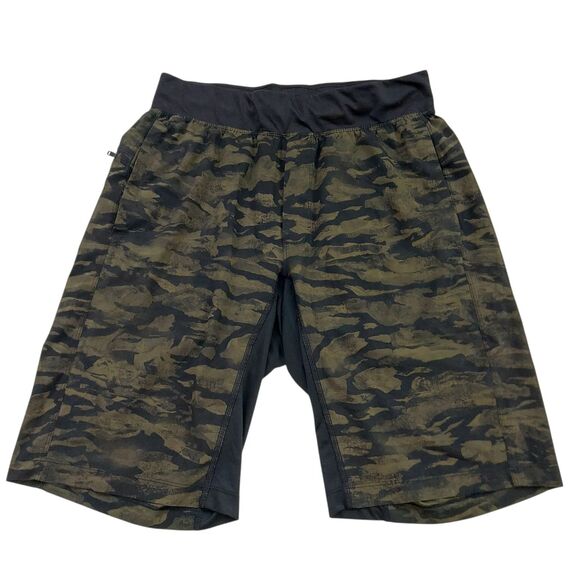 Lululemon T.H.E. Short 11" Mens Medium Gren Camo Unlined Stretch Training Gym - Picture 1 of 12